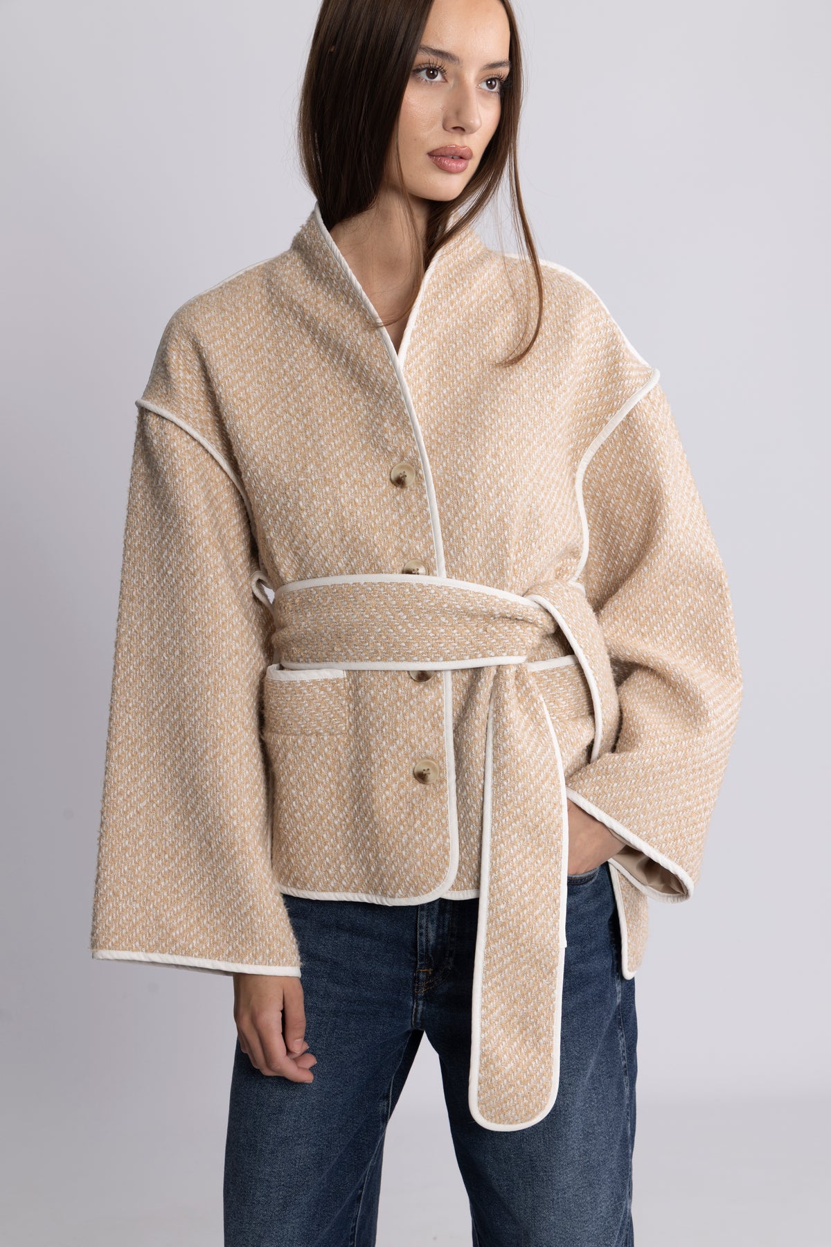 Estelle Tweed Jacket - Sand