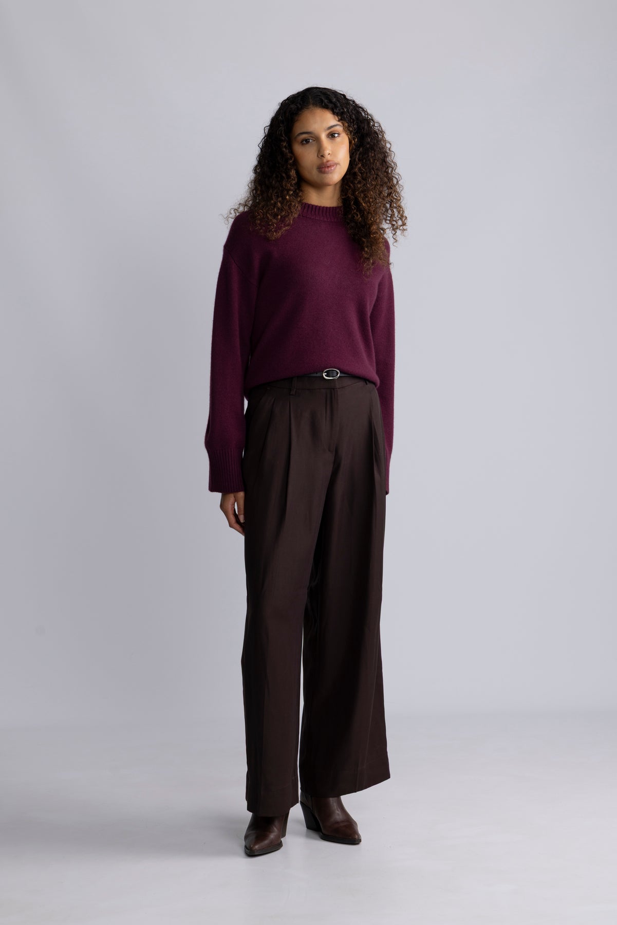 Lulu Ls Knit Half Zip - Fig Melange