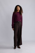 Cille Cashmere Blend Ls Knit O-Neck - Fig
