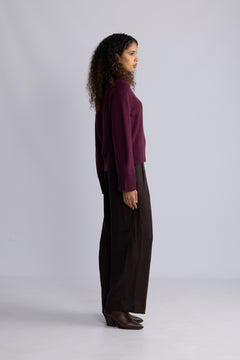 Cille Cashmere Blend Ls Knit O-Neck - Fig