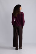 Lulu Ls Knit Half Zip - Fig Melange