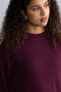 Lulu Ls Knit Half Zip - Fig Melange