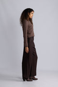 Sia Ras Ls Knit Cropped Cardigan - Fungi