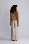 Contrast Knit Cardigan - Warm Khaki