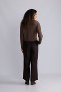 Sia Ras Ls Knit Cropped Cardigan - Fungi