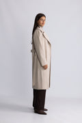 Cashmere Coat W Clareta Belt Midi - Champagne Beige