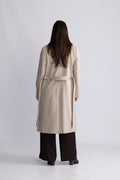 Cashmere Coat W Clareta Belt Midi - Champagne Beige