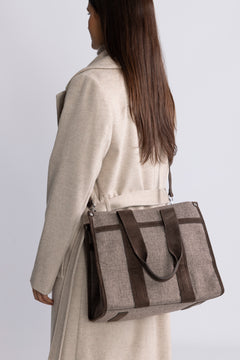 Cali Tote Herringbone - Truffle