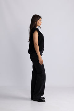 Lulu Sl Knit Vest - Black