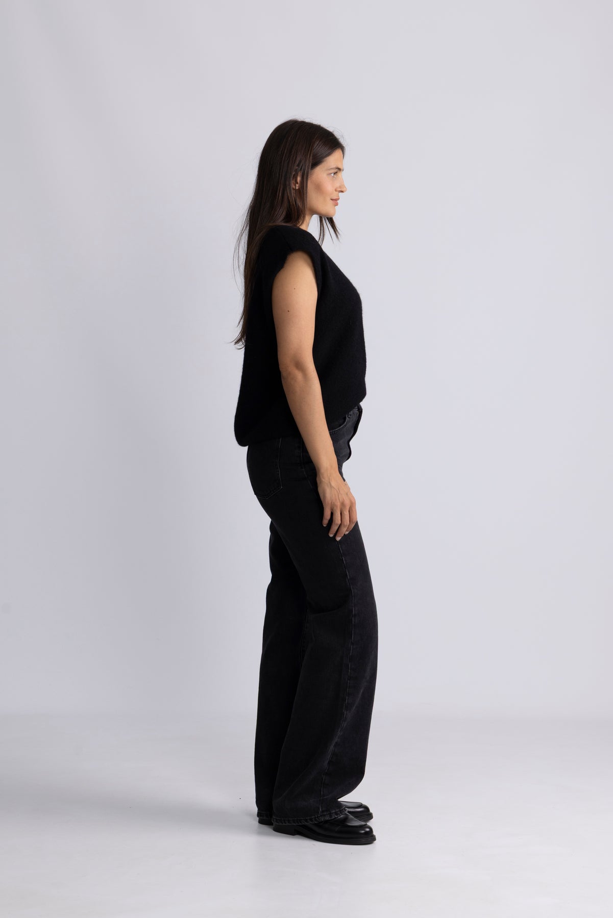 Lulu Sl Knit Vest - Black