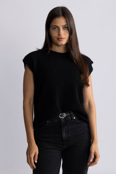 Lulu Sl Knit Vest - Black