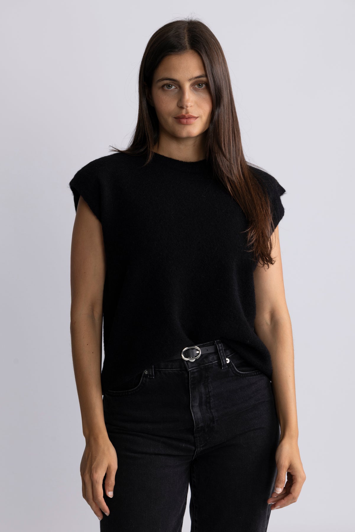 Lulu Sl Knit Vest - Black