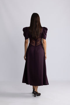Francis Lace Midi Dress - Burgundy