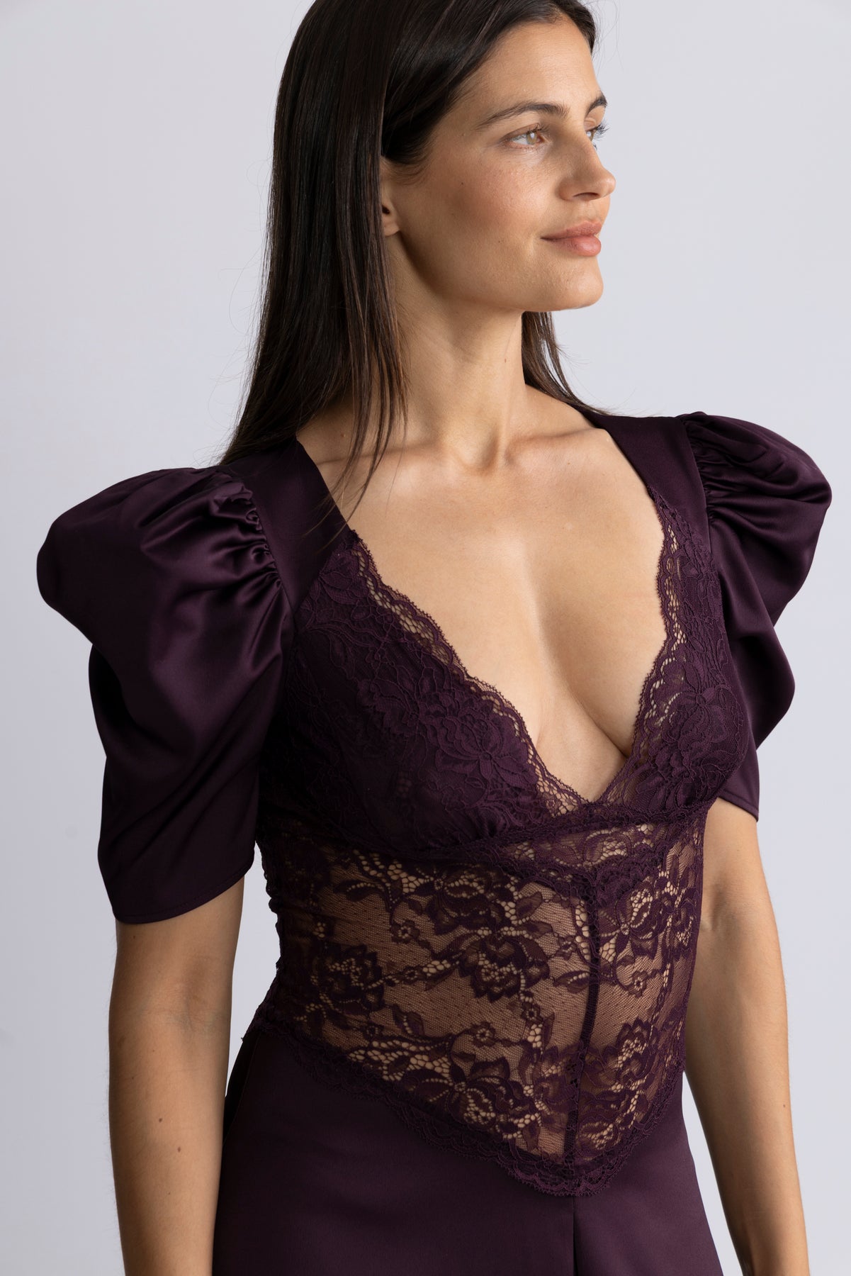 Francis Lace Midi Dress - Burgundy