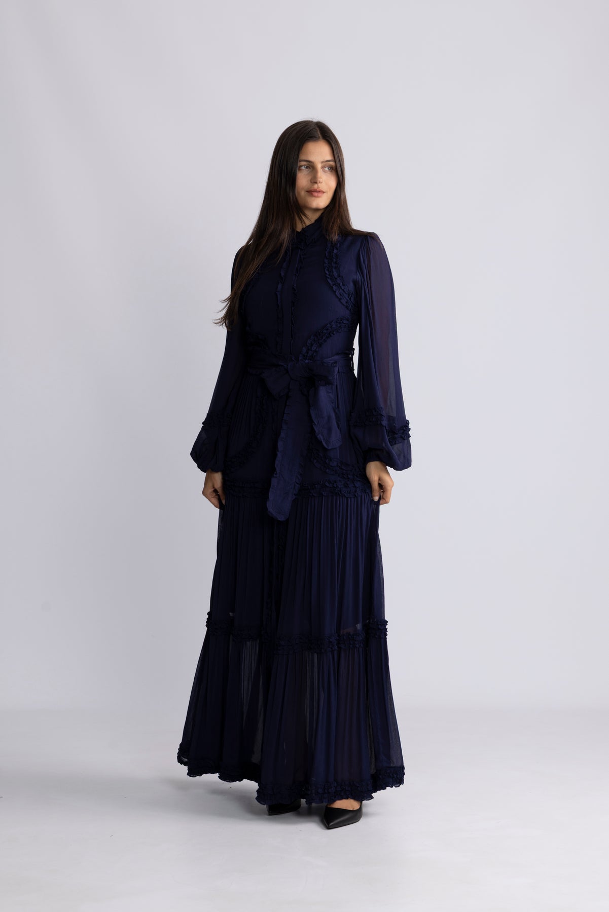 Love Lolina - Kjoler - Violetta Maxi Dress - Dark Blue - Villoid