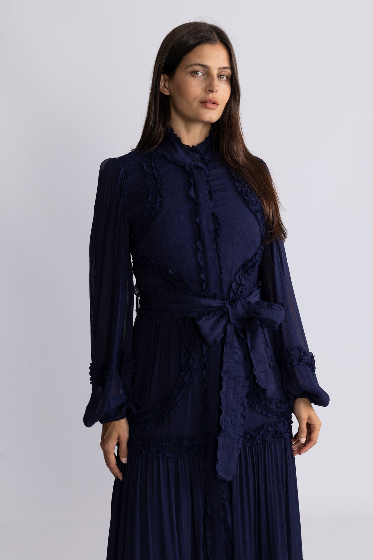 chinese dress ladies Love Lolina - Kjoler - Violetta Maxi Dress - Dark Blue