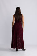 Flower Mesh Maxi Dress - Zinfandel