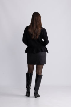 Yasnuma Ls Knit Cardigan - Black