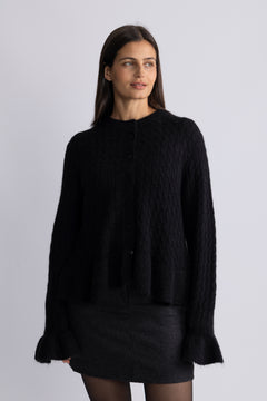 Yasnuma Ls Knit Cardigan - Black