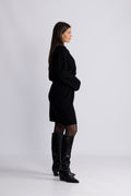 Lulu Ls Knit New O-Neck Dress - Black