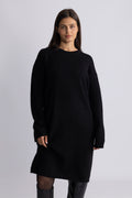 Lulu Ls Knit New O-Neck Dress - Black
