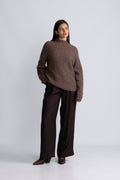 Sia Ras Ls Knit T-Neck - Fungi