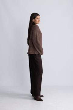 Sia Ras Ls Knit T-Neck - Fungi