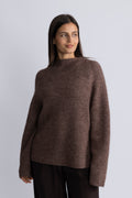 Sia Ras Ls Knit T-Neck - Fungi