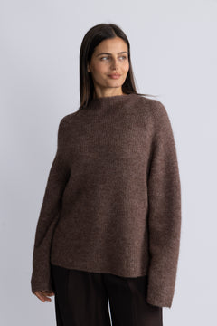 Sia Ras Ls Knit T-Neck - Fungi