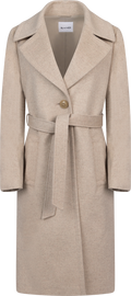 Cashmere Coat W Clareta Belt Midi - Champagne Beige