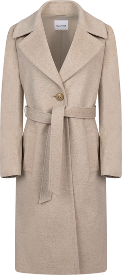 Cashmere Coat W Clareta Belt Midi - Champagne Beige