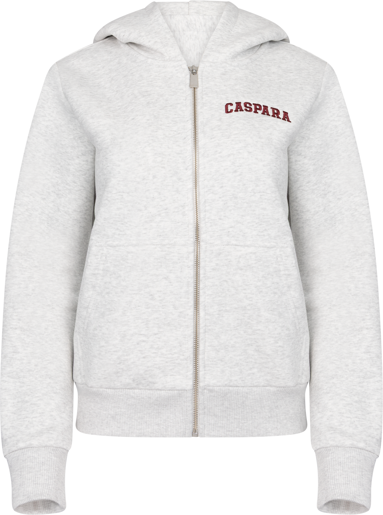 W. Varsity Zip Hoodie - Grey/Burgundy