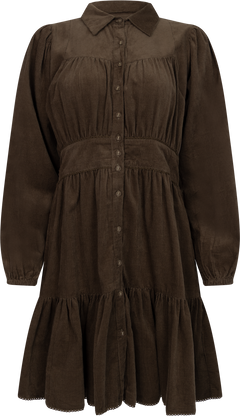 Vicky Dress - Dark Mocha Corduroy