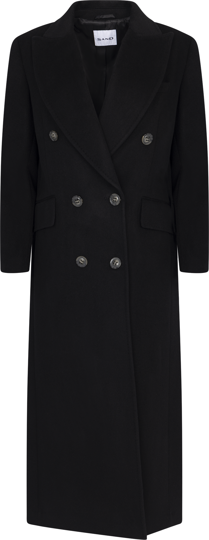 Cashmere Coat W Sedum X Long - Ebony Black