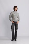 Yasluris Ls Wool Blend Knit Pullover New - Light Grey Melange