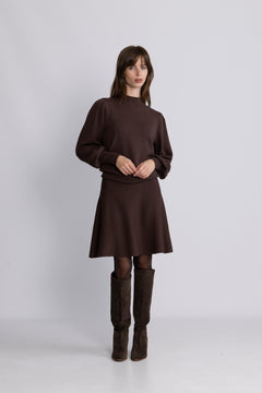 Yasfonny Hw Knit Skirt - Chocolate Brown