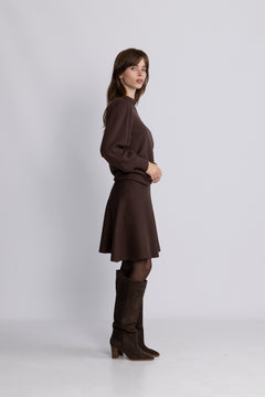 Yasfonny Hw Knit Skirt - Chocolate Brown