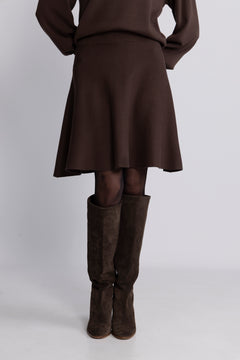 Yasfonny Hw Knit Skirt - Chocolate Brown