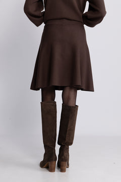 Yasfonny Hw Knit Skirt - Chocolate Brown