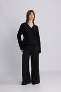 Darla Ls Knit Button Cardigan Ex - Black