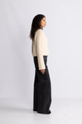 Yasemilie Ls Knit Cardigan - Sandshell Gold Buttons