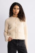Yasemilie Ls Knit Cardigan - Sandshell Gold Buttons