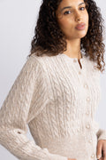 Pammie Cardigan - Beige Speckle Melange