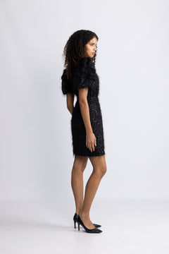 Yasilza 2/4 Sequin Dress - Black