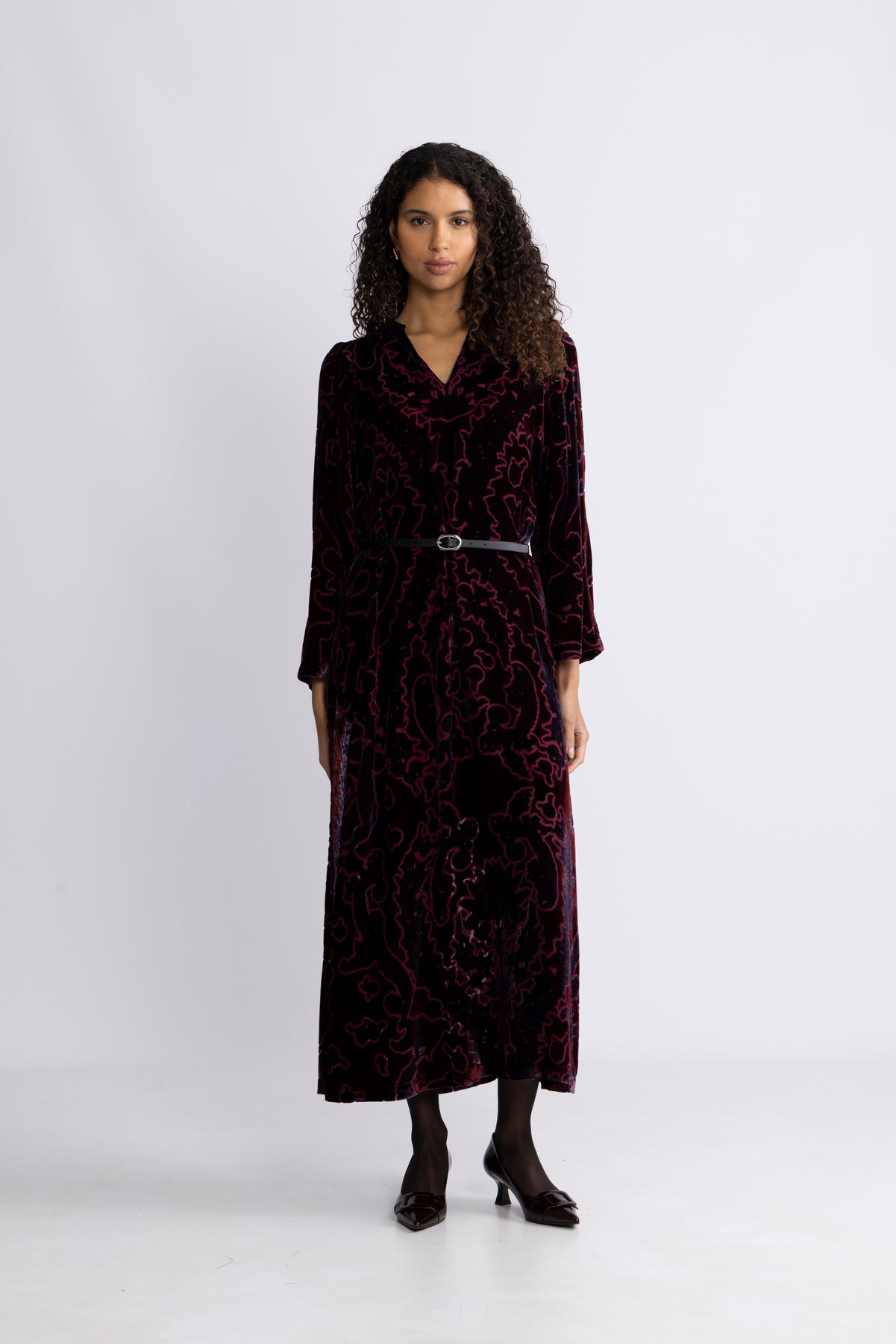 Emberlynn Dress Silk Blend - Wine