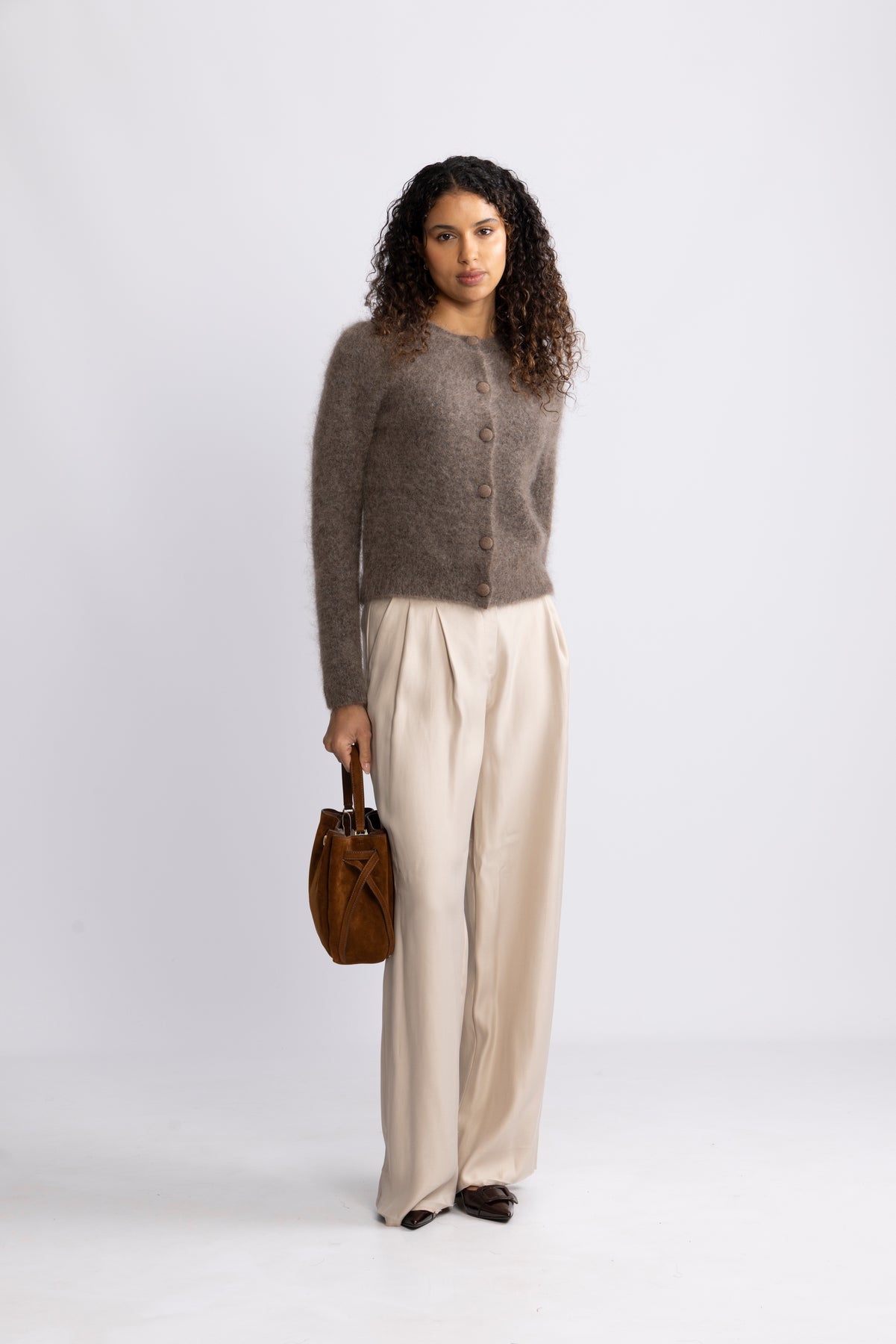 Ulla Mohair Cardigan - Taupe