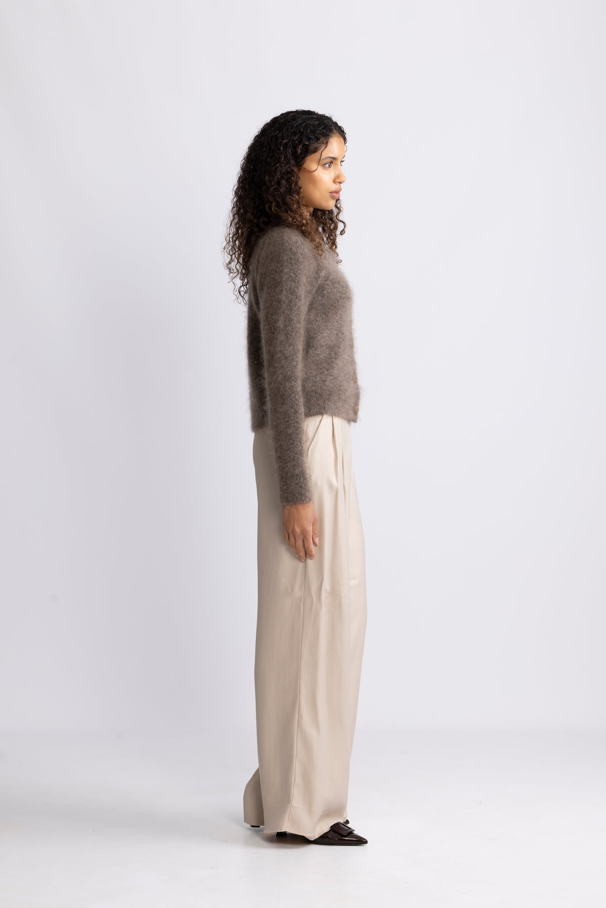 Ulla Mohair Cardigan - Taupe