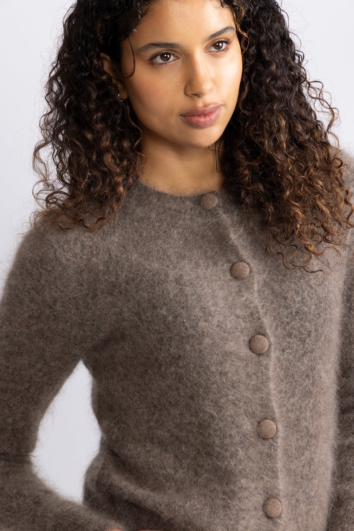 Ulla Mohair Cardigan - Taupe