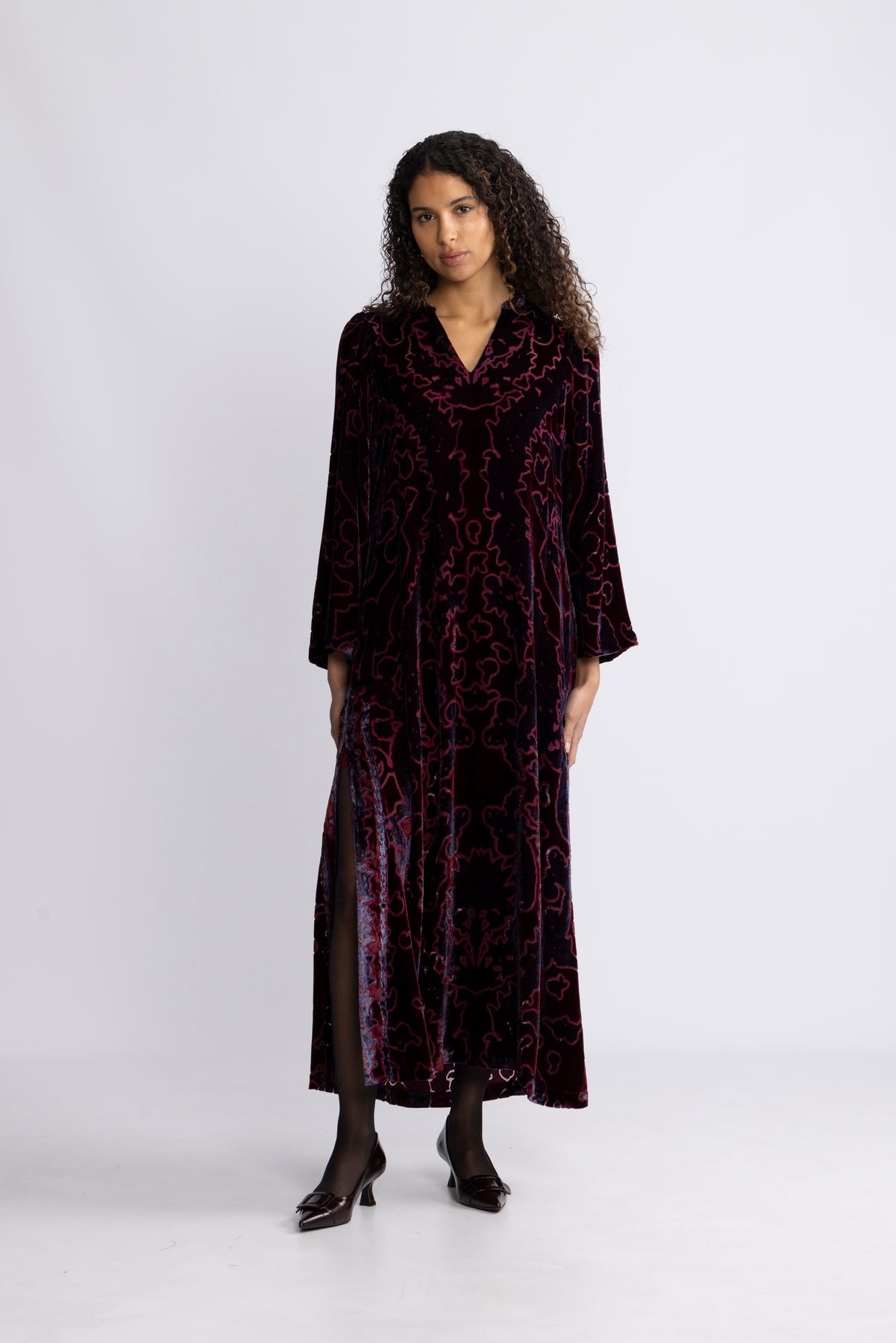 Emberlynn Dress Silk Blend - Wine