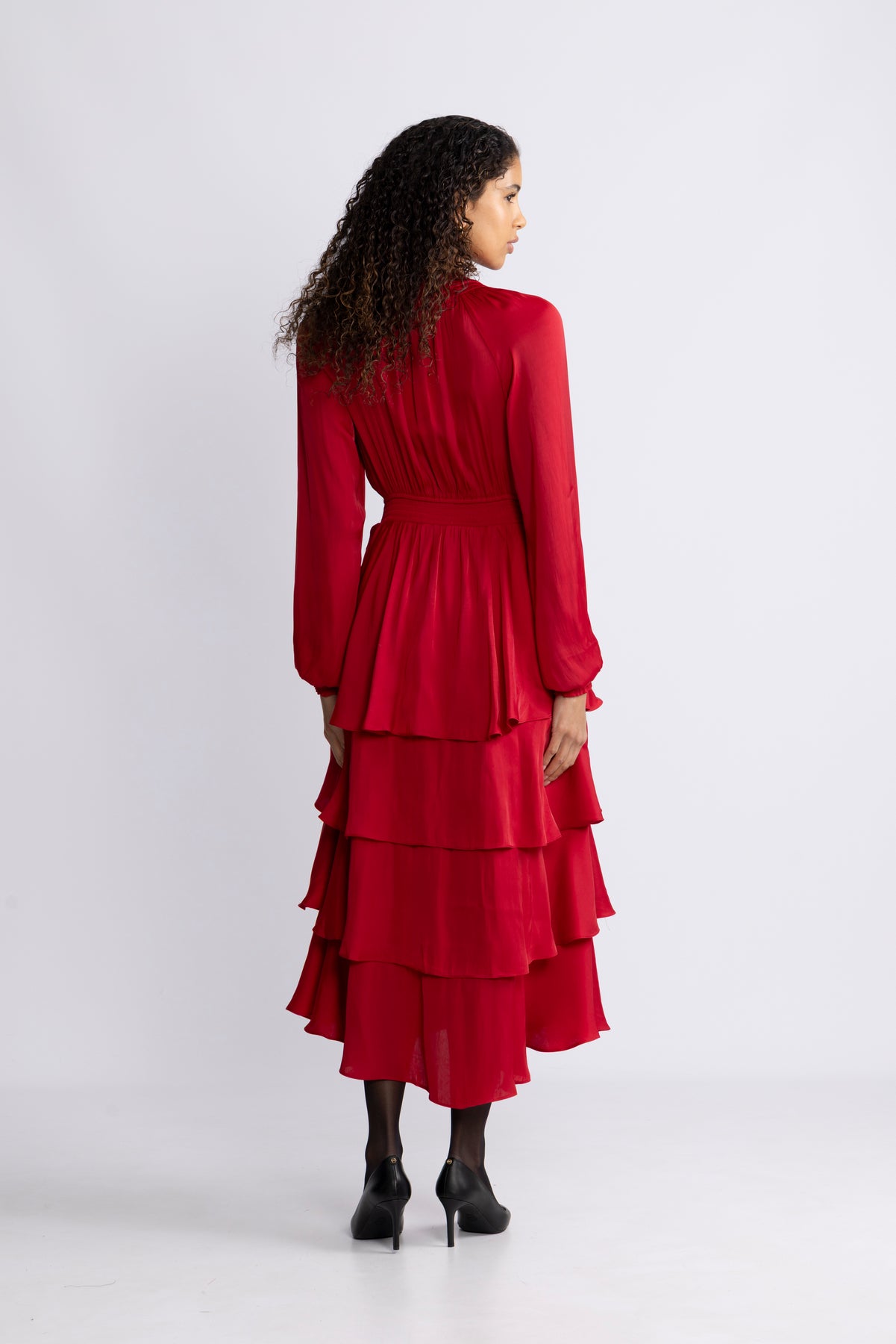 Adalee Dress Solid - Red